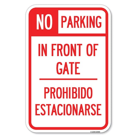 No Parking Sign No Parking In Front Of G Heavy-Gauge Aluminum Sign